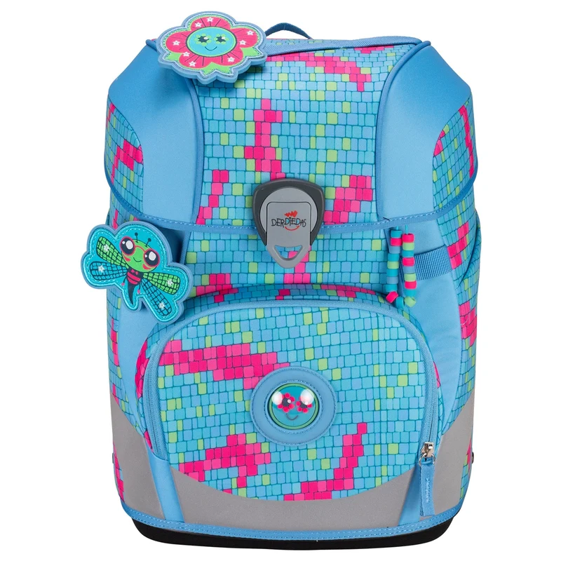 DerDieDas ErgoFlex Tiny - Mochila escolar Set 5tlg. 900g (Happy Pixel)