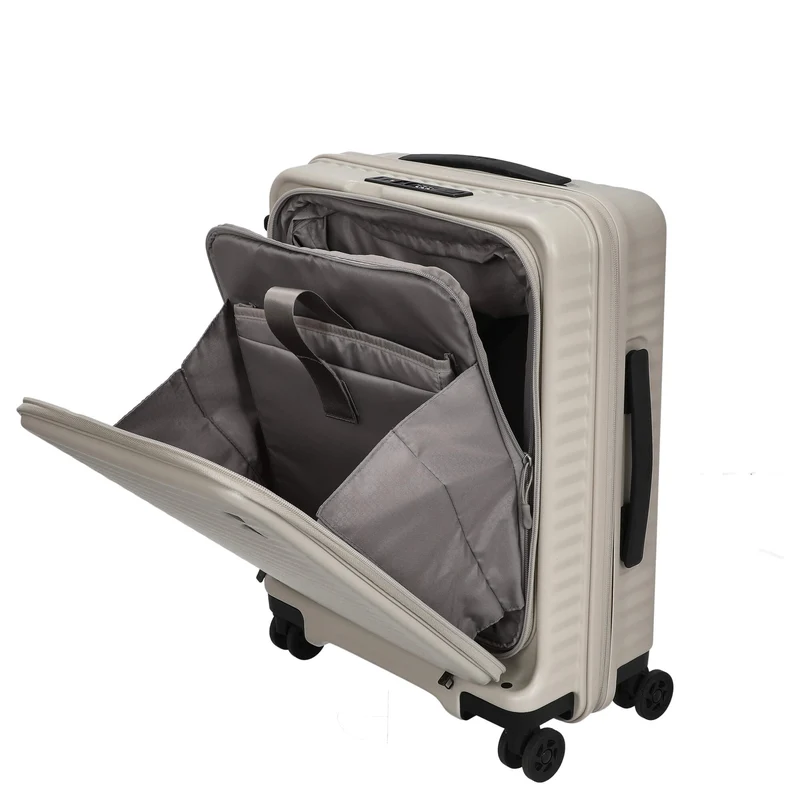 Echolac Celestra FA - Trolley de cabina de 4 ruedas 14" S 55 cm expandible USB (white sand)