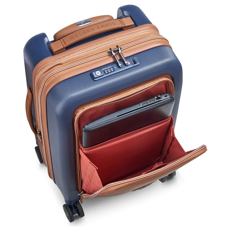 Delsey Paris Chatelet Air 2.0 - Trolley de cabina con 4 ruedas 55 cm expandible 14" USB (marineblau)