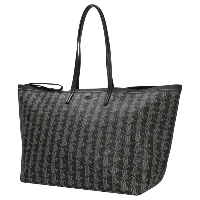Lacoste Zely - Bolso shopper L (mono noir beige)