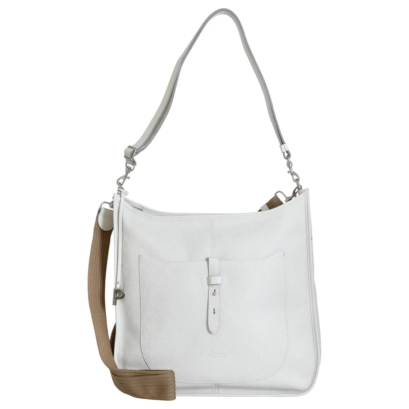 Picard Kronberg - Bolso de hombro 40 cm Rindsleder (white lily)