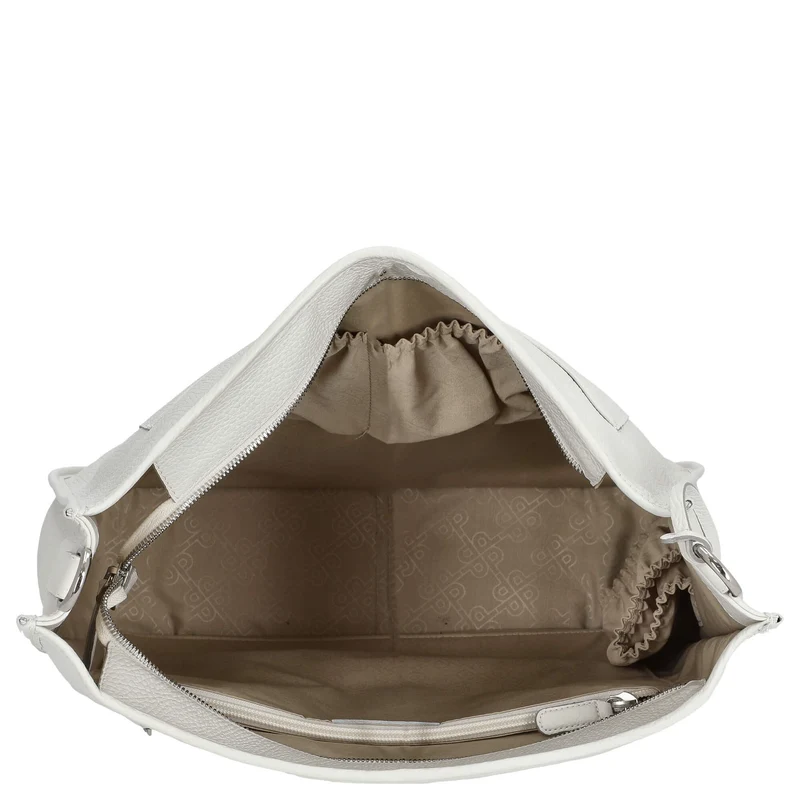 Picard Kronberg - Bolso de hombro 40 cm Rindsleder (white lily)