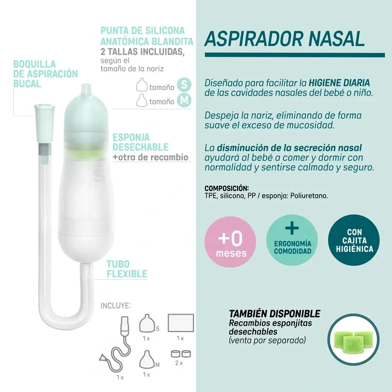 Suavinex Aspirador Nasal Bebés, +0 Meses
