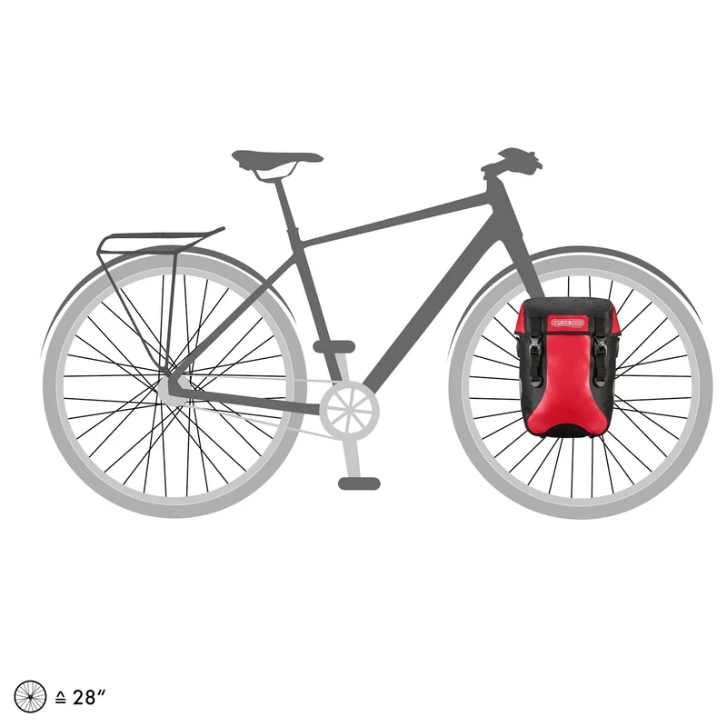 Ortlieb Sport-Packer - Bolsa para rueda delantera QL2.1 (2x15L) 40 cm (red black)