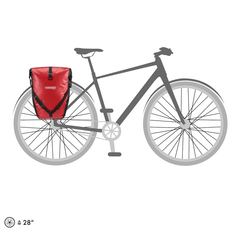 Ortlieb Back-Roller 40 - Bolsa trasera para rueda trasera QL2.1 (2x20L) 42 cm (red black)