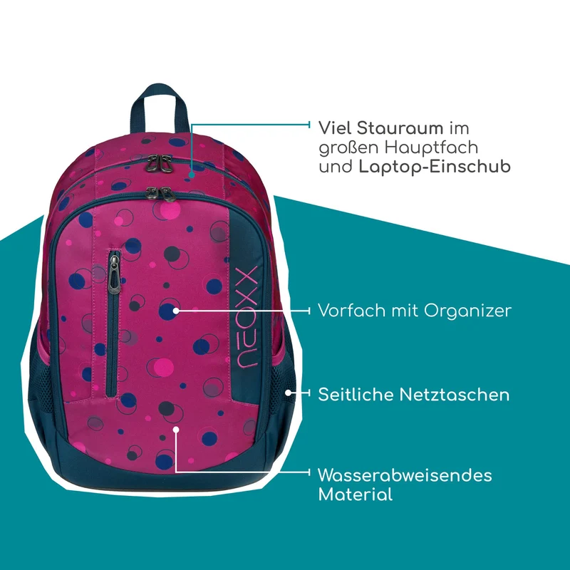 Neoxx FLOW - Mochila escolar 42.5 cm (Bubble me around)