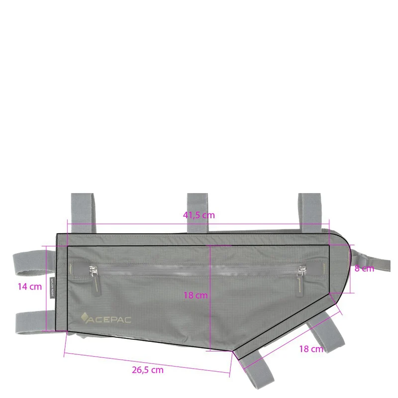 Acepac Zip Frame Bag MKII M 3.5 - Bolsa de cuadro (Bikepacking) 26 cm (grau)