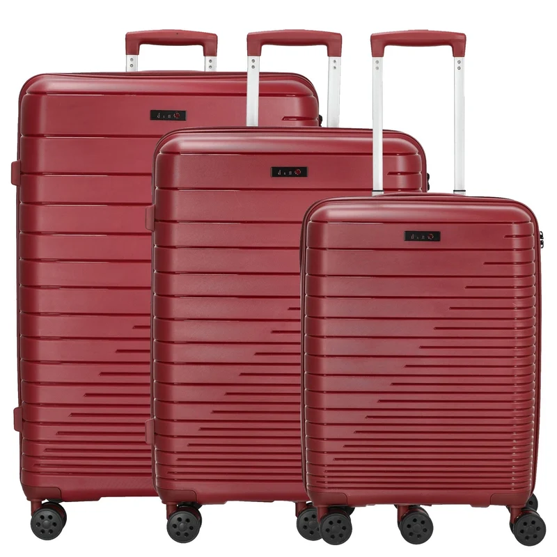 D&N Travel Line 4600 - Conjunto de trolley, 3 piezas (color: rojo vino)
