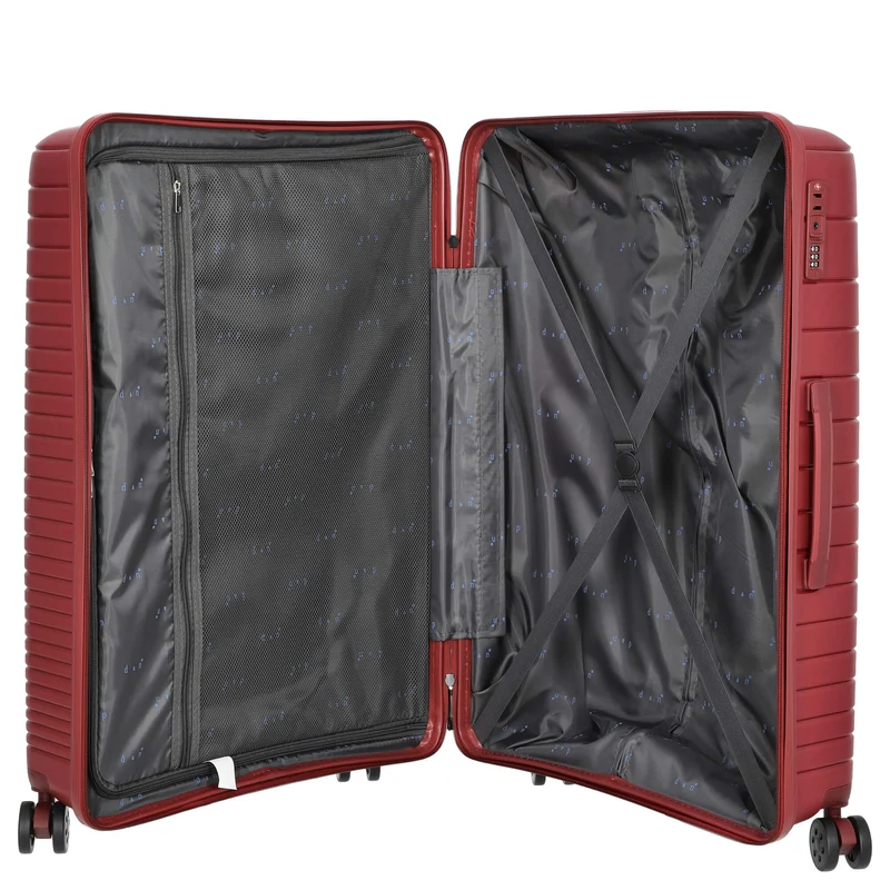 D&N Travel Line 4600 - Conjunto de trolley, 3 piezas (color: rojo vino)