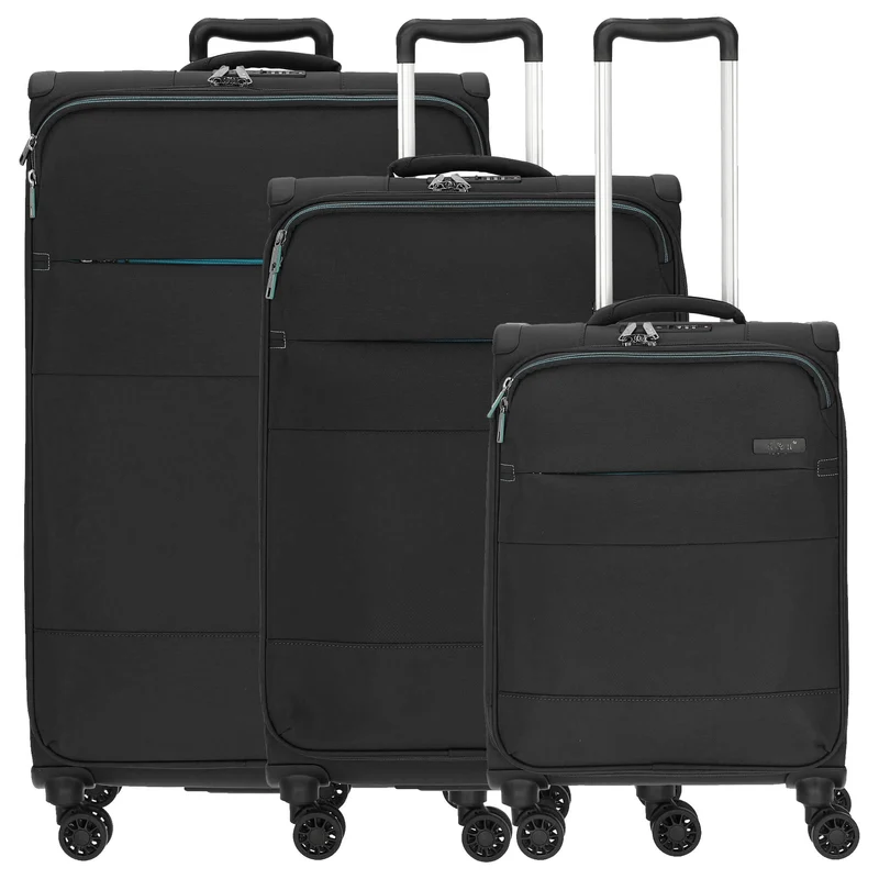 D&N Travel Line 9004 - Juego de maletas, 3 piezas (negro)