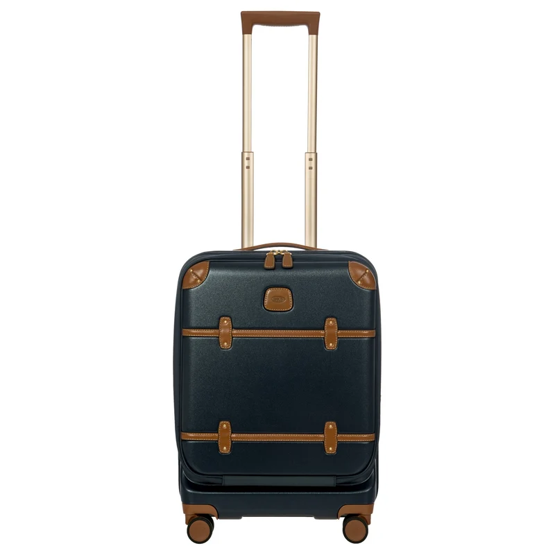 Brics Bellagio - Trolley de cabina con 4 ruedas y bolsillo delantero 55 cm expandible (blue/tan)