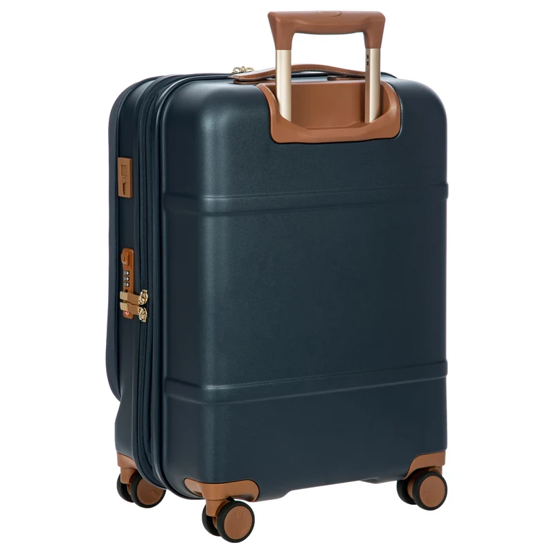 Brics Bellagio - Trolley de cabina con 4 ruedas y bolsillo delantero 55 cm expandible (blue/tan)