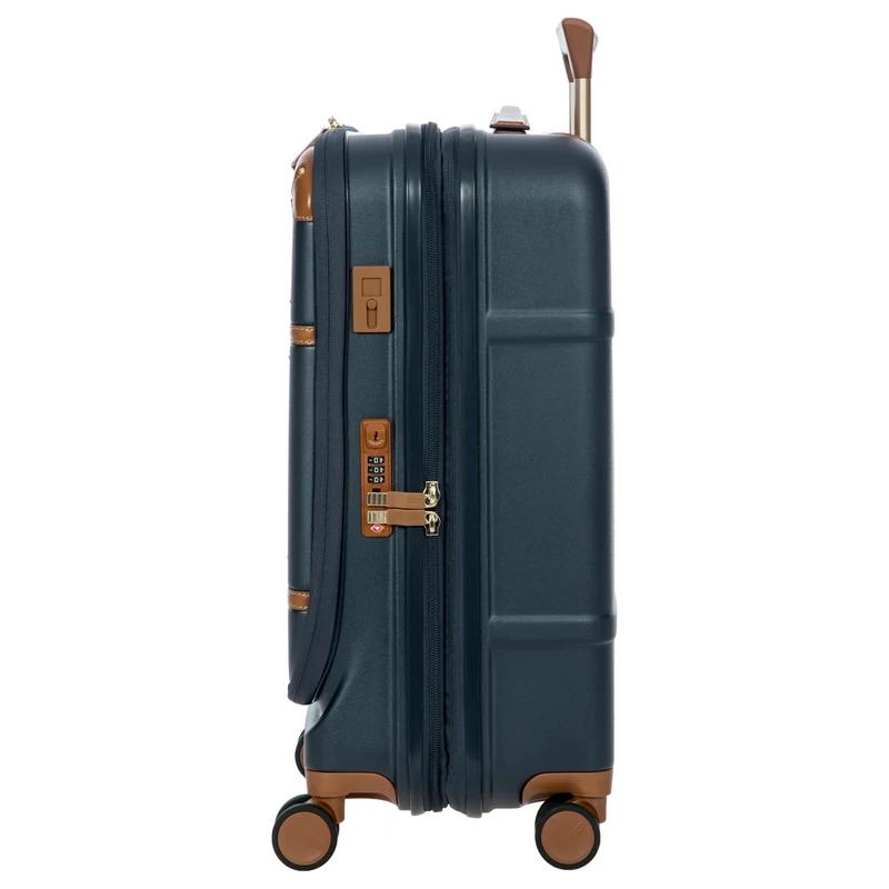 Brics Bellagio - Trolley de cabina con 4 ruedas y bolsillo delantero 55 cm expandible (blue/tan)