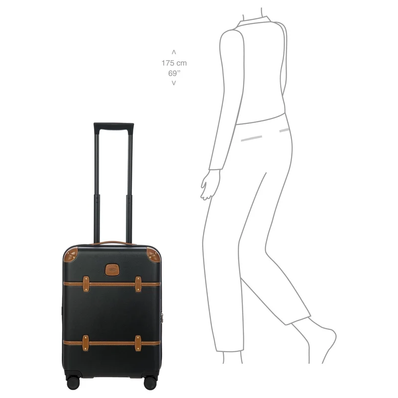 Brics Bellagio - Trolley de cabina con 4 ruedas 55 cm (black/tan)