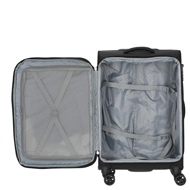 D&N Travel Line 6404 - Maleta de 4 Ruedas M 68 cm (color: negro)
