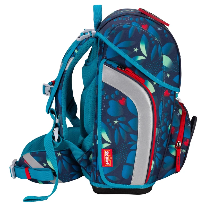 Scout Genius Exklusiv LED - Mochila escolar Set 4tlg. (White Unicorn)