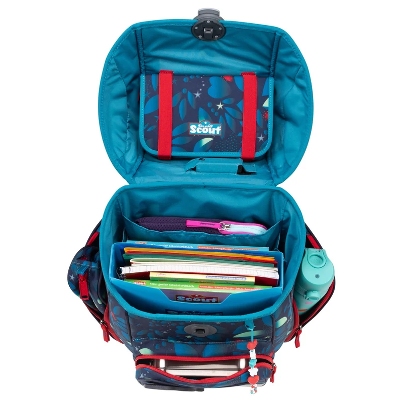 Scout Genius Exklusiv LED - Mochila escolar Set 4tlg. (White Unicorn)