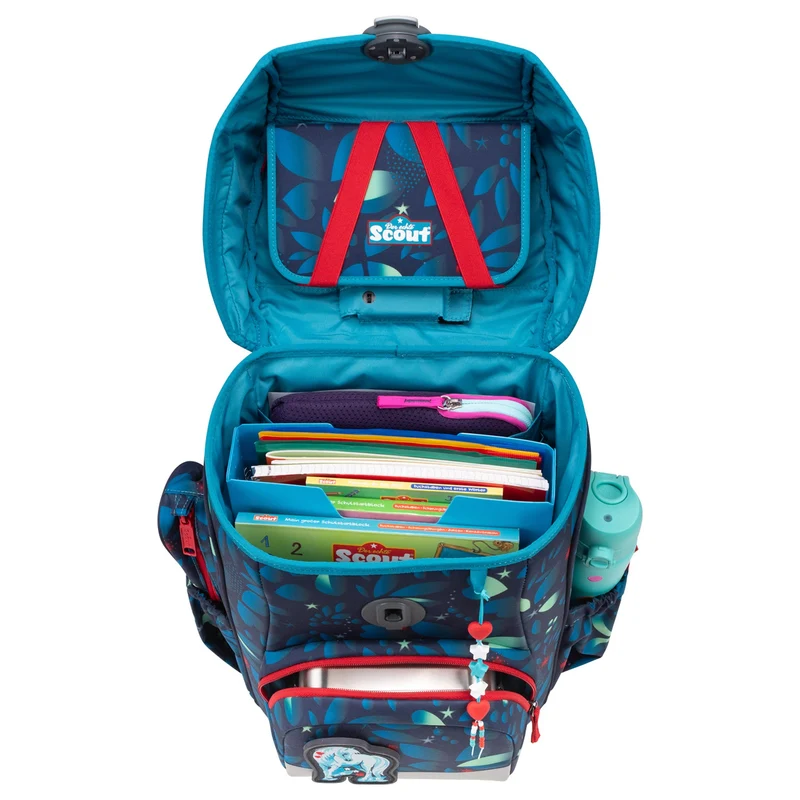 Scout Neo Exklusiv LED - Mochila escolar Set 4tlg. (White Unicorn)