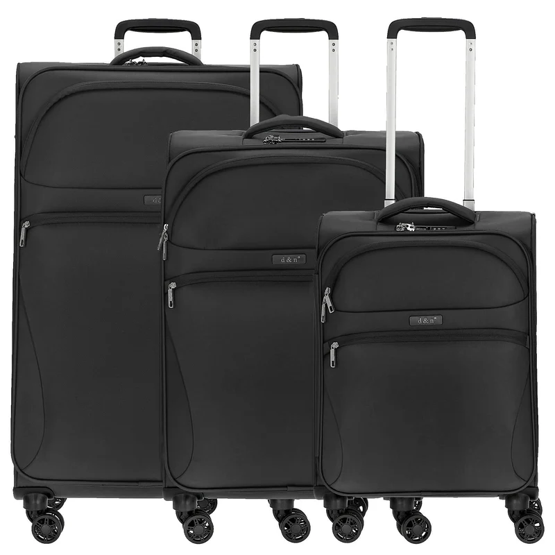 D&N Travel Line 9104 - Set de maletas, 3 piezas (negro)