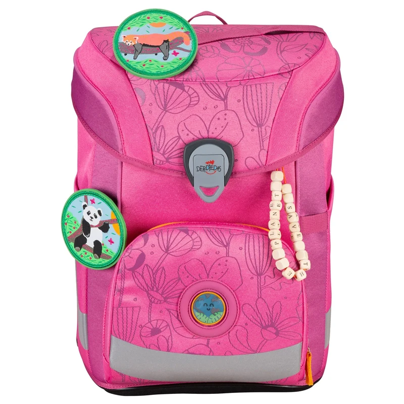 DerDieDas ErgoFlex Easy Exclusive ECO - Set de mochila escolar 5 piezas 950g (Planeta Rosa)