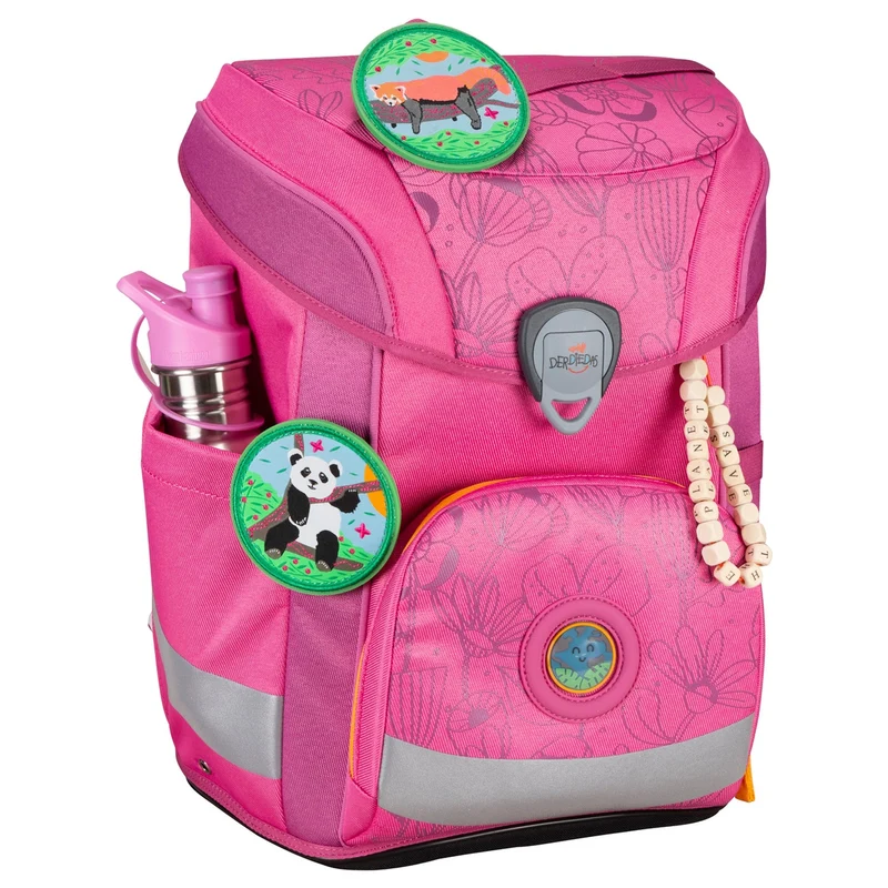 DerDieDas ErgoFlex Easy Exclusive ECO - Set de mochila escolar 5 piezas 950g (Planeta Rosa)
