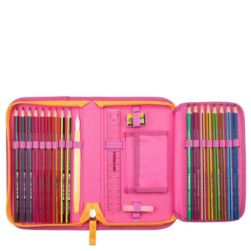 DerDieDas ErgoFlex Easy Exclusive ECO - Set de mochila escolar 5 piezas 950g (Planeta Rosa)