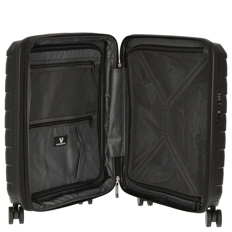 Roncato Skyline - Maleta de cabina 4 ruedas S 55 cm con puerto USB (color: negro)