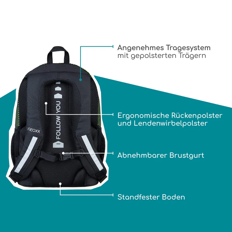 Neoxx FLOW - Mochila escolar 42.5 cm (All about Neon)