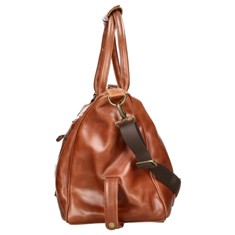 Buckle & Seam Linwood Weekender - Bolsa de viaje 50 cm Leder (cognac/dots)