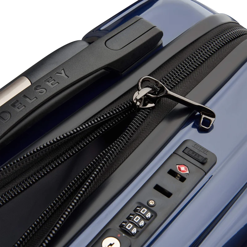 Delsey Paris Shadow 5.0 - Trolley de cabina Slim Line USB 4 ruedas 55 cm (marineblau)