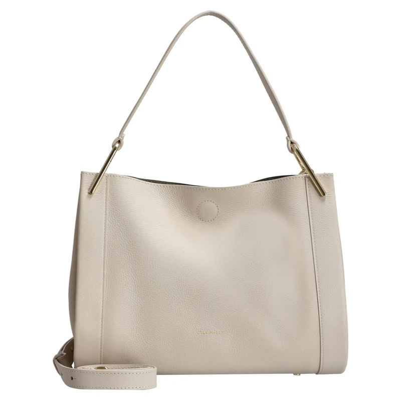 Coccinelle Wallace - Bolso de hombro 28 cm (lambskin white/laurel green)