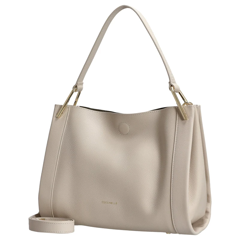 Coccinelle Wallace - Bolso de hombro 28 cm (lambskin white/laurel green)