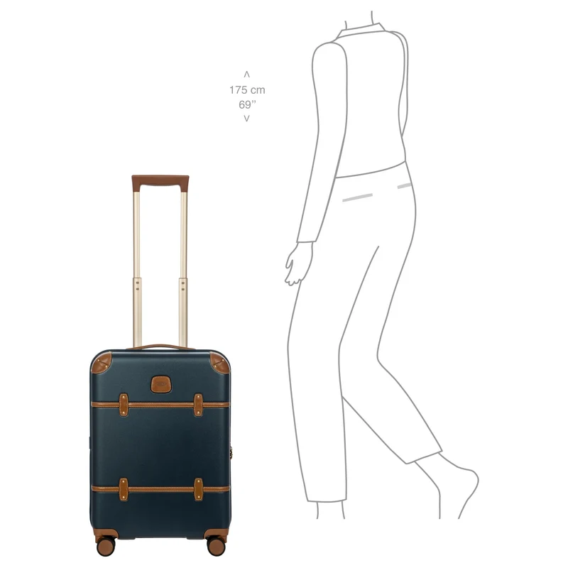 Brics Bellagio - Trolley de cabina de 4 ruedas 55 cm (blue/tan)