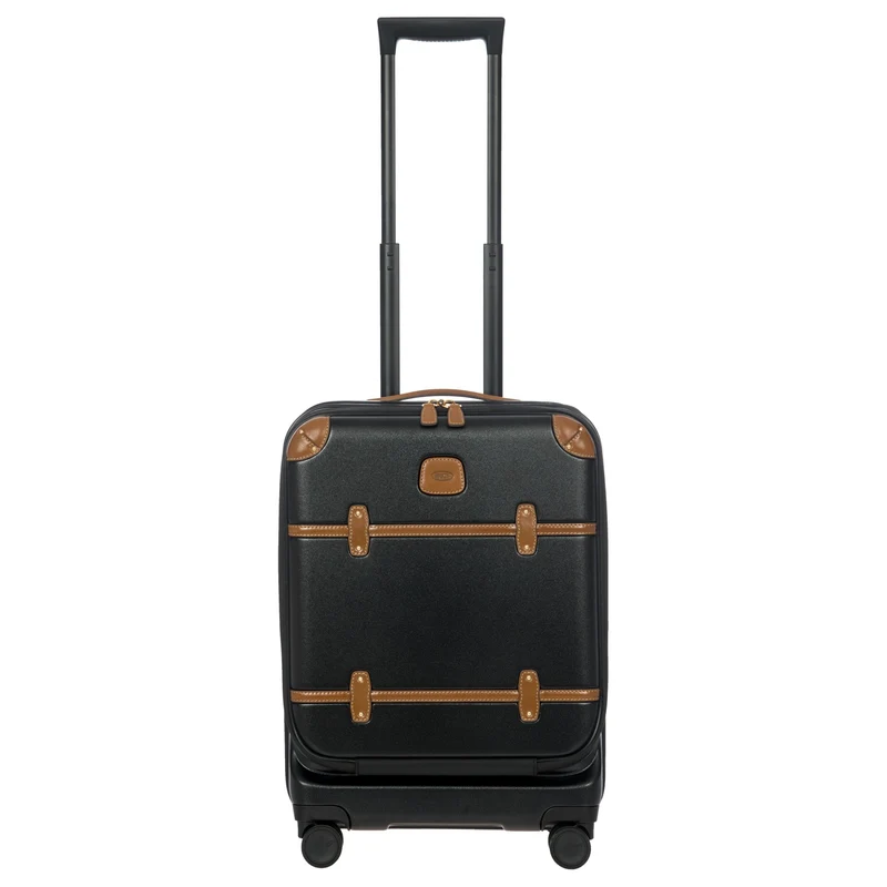 Brics Bellagio - Trolley de cabina con 4 ruedas y bolsillo delantero 55 cm expandible (black/tan)
