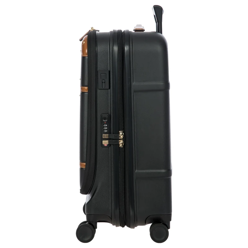 Brics Bellagio - Trolley de cabina con 4 ruedas y bolsillo delantero 55 cm expandible (black/tan)