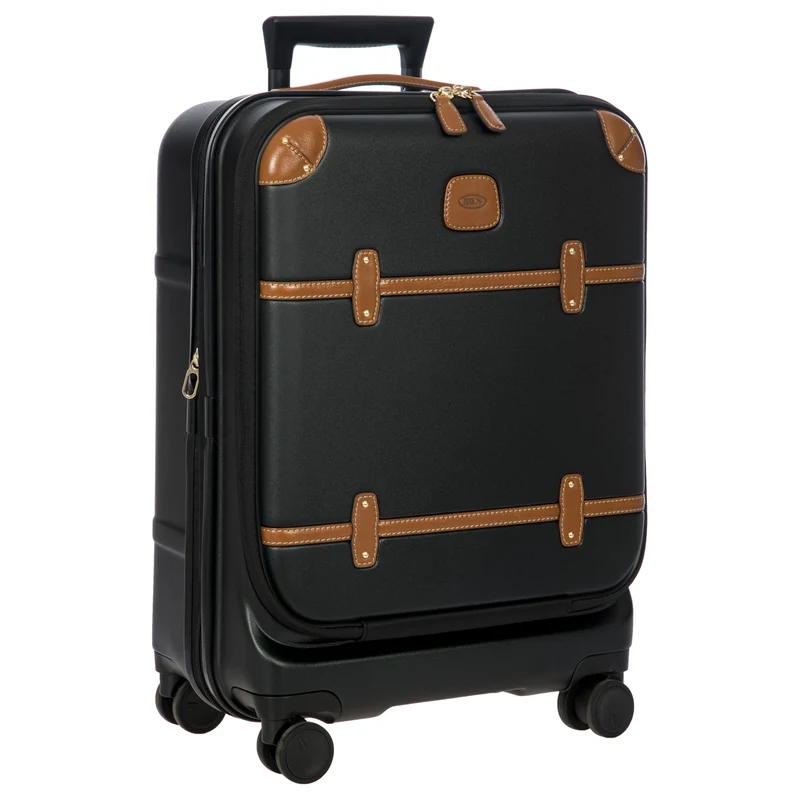 Brics Bellagio - Trolley de cabina con 4 ruedas y bolsillo delantero 55 cm expandible (black/tan)