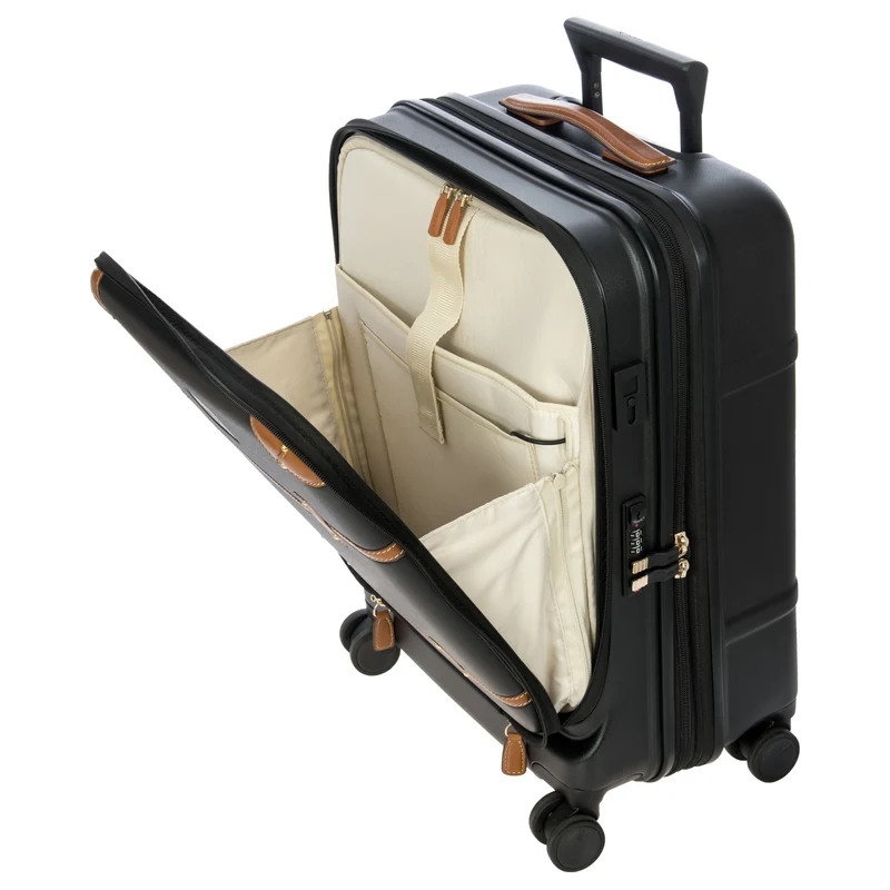 Brics Bellagio - Trolley de cabina con 4 ruedas y bolsillo delantero 55 cm expandible (black/tan)