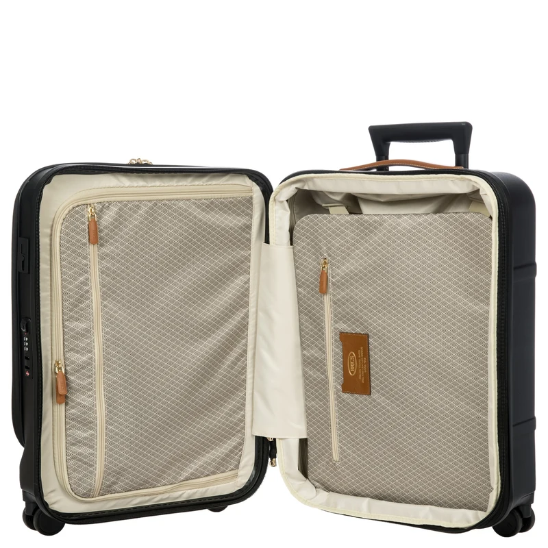 Brics Bellagio - Trolley de cabina con 4 ruedas y bolsillo delantero 55 cm expandible (black/tan)