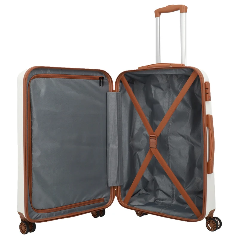 Travelite Bali - Trolley de 4 ruedas M 67 cm (weiß/cognac)