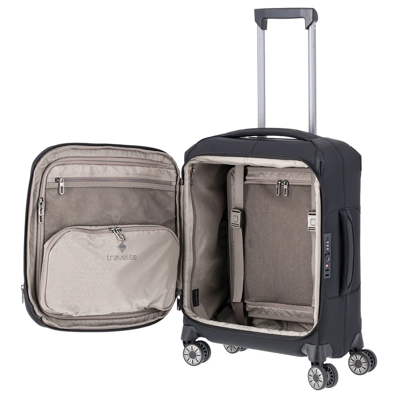 Travelite Priima - Trolley de cabina S 4 ruedas 55 cm expandible (black)