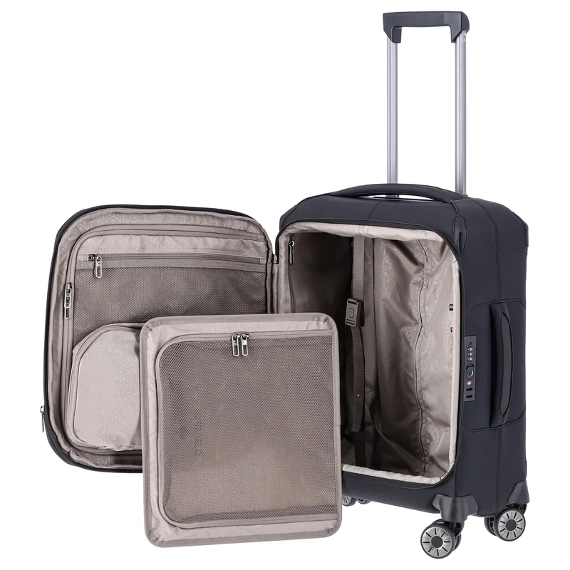 Travelite Priima - Trolley de cabina S 4 ruedas 55 cm expandible (black)