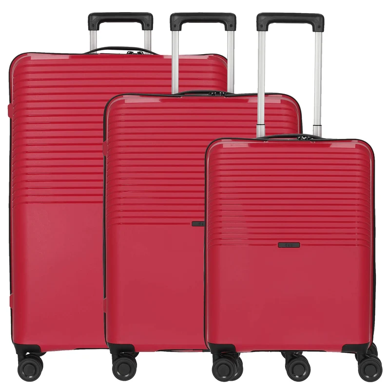 D&N Travel Line 4000 - Juego de maletas, 3 piezas (rosa)