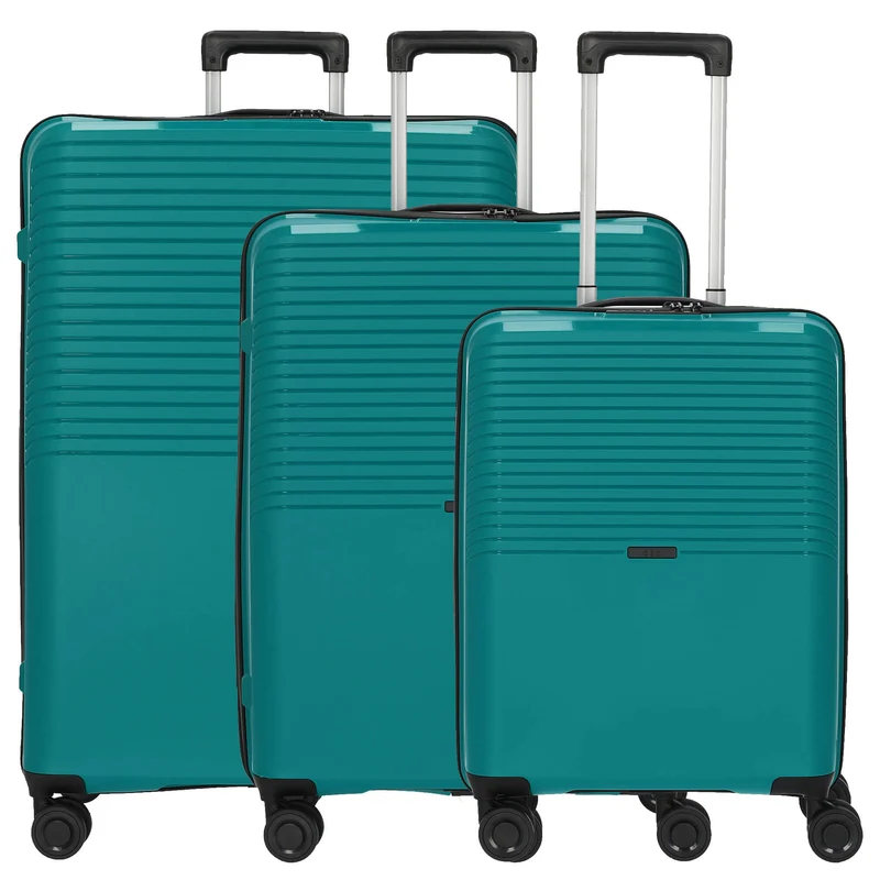 D&N Travel Line 4000 - Juego de maletas, 3 piezas (verde)