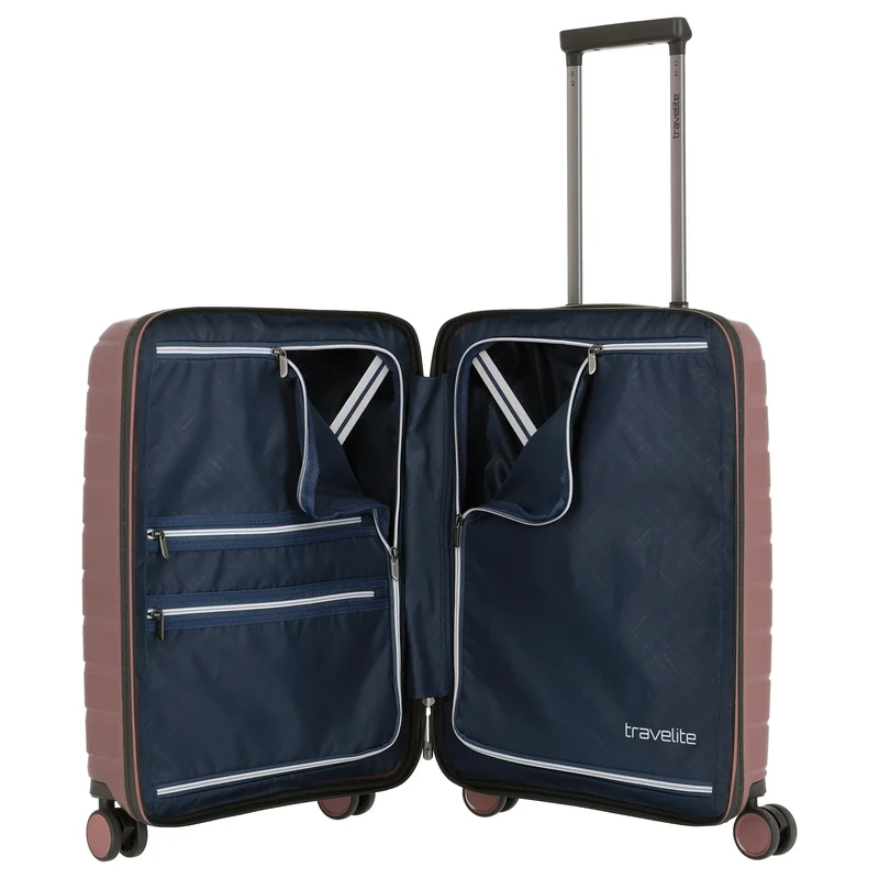 Travelite Air Base - Trolley de cabina con 4 ruedas y bolsillo delantero S 55 cm (flieder)
