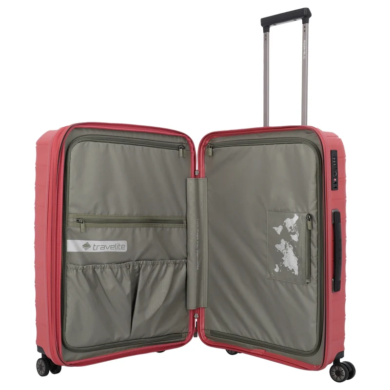 Travelite Mooby - Trolley de 4 ruedas M 66 cm expandible (rot)