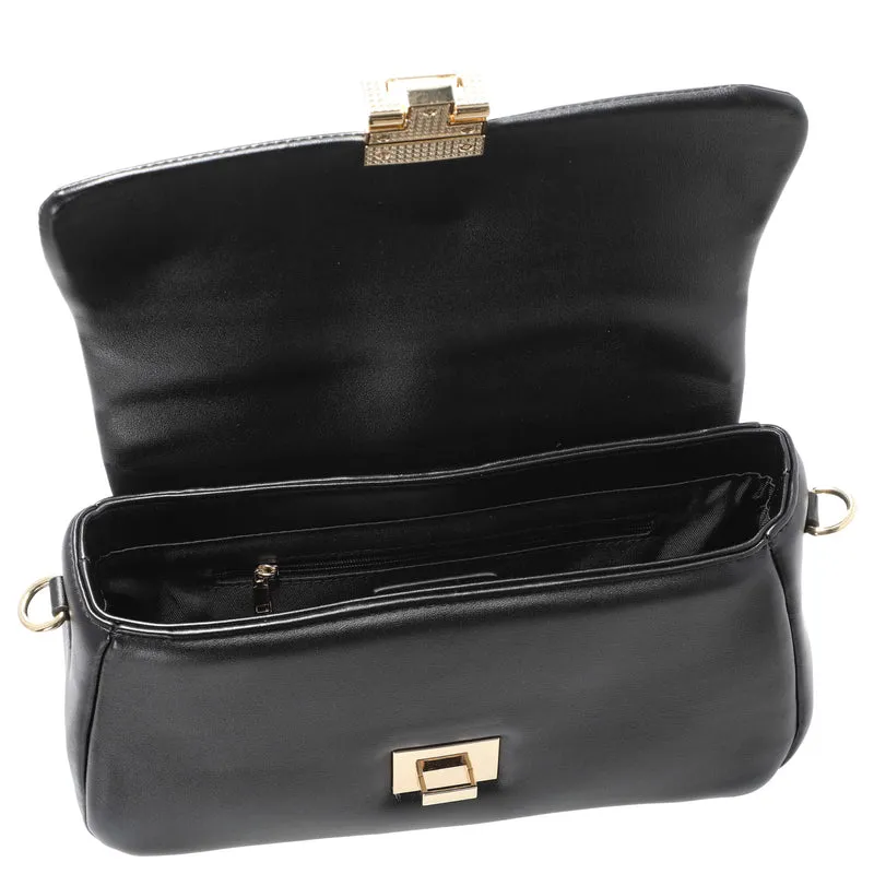Seidenfelt Dalarna - Bolso de hombro 30 cm (black/gold)