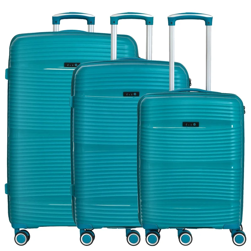 D&N Travel Line 4200 - Set de trolley de 4 ruedas 3 piezas (petróleo)