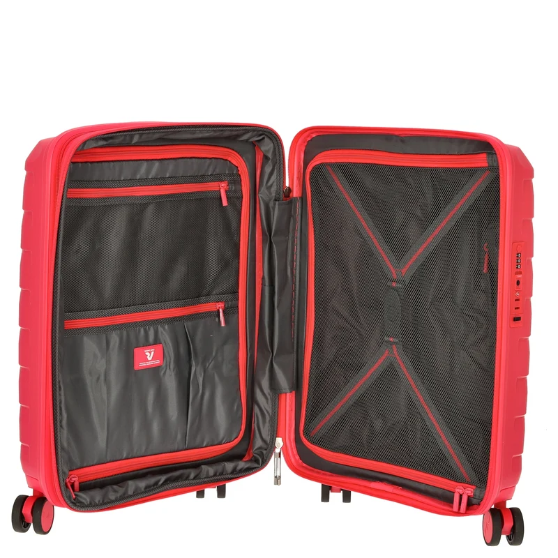 Roncato Skyline - Maleta de cabina 4 ruedas S 55 cm con puerto USB (color: cereza)