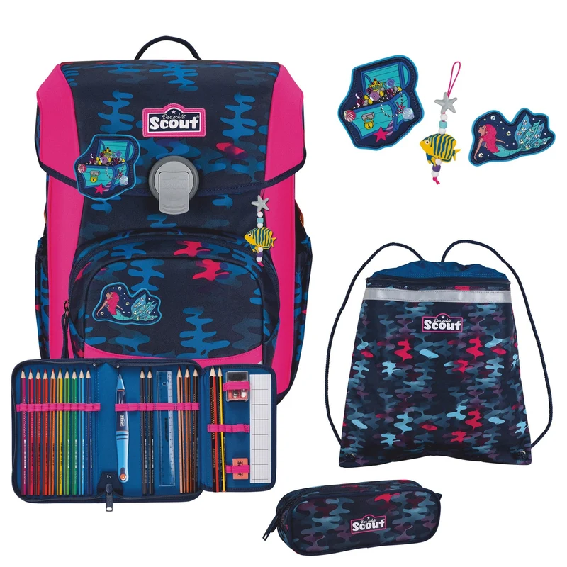 Scout Neo DIN - Mochila escolar Set 4tlg. (Magic Sea)