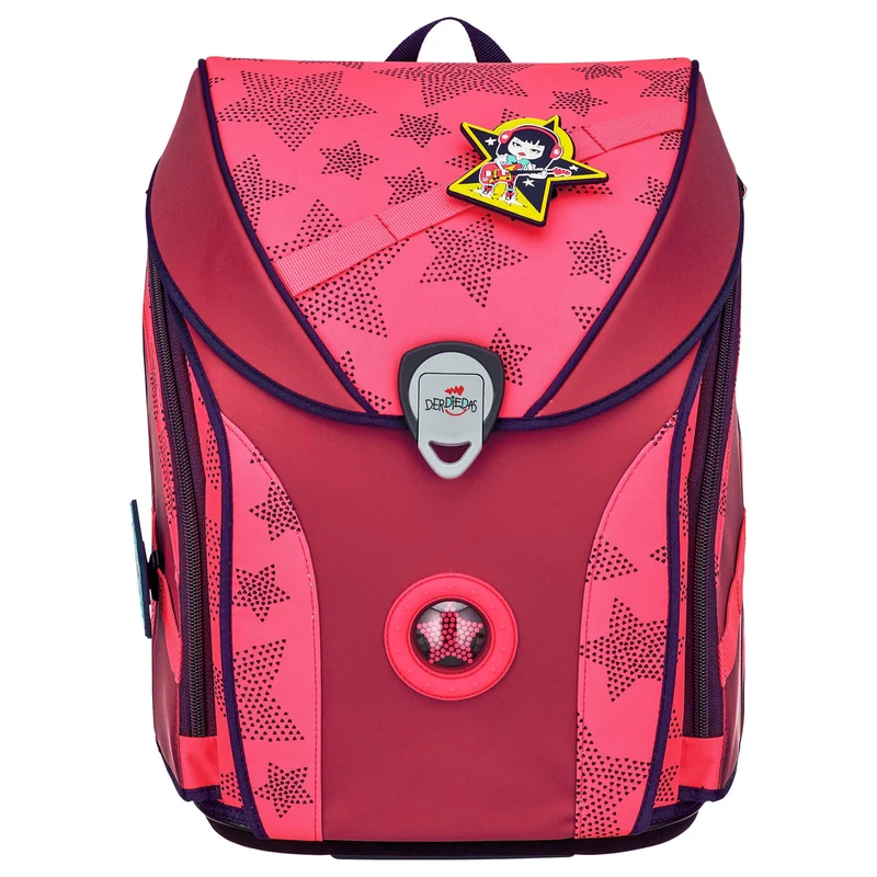 DerDieDas ErgoFlex Max Superflash Neon - Mochila escolar Set 5tlg. 950g (Neon Star)